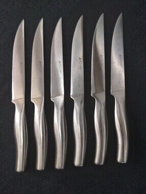 Set of 6 Analon Carbon Steel Steak Knives Heat Treated Ice Hardened 5"/12.7cm